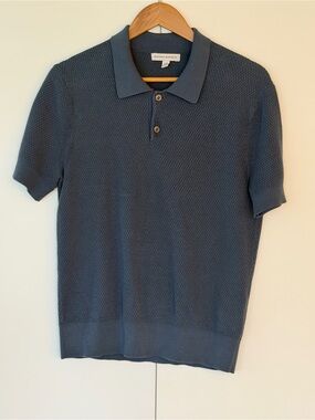 Banana Republic Men's Short-Sleeve Textured Polo - Slate